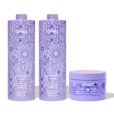 super-sized blonde set | bust your brass cool blonde shampoo + conditioner + intense repair hair mask