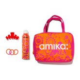 amika x TELETIES necessities set | 3 pc hair ties, clip, essentials bag + perk up plus