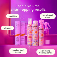 iconic volume wash + style set | big hit volumizing shampoo + conditioner + rising star volumizing spray