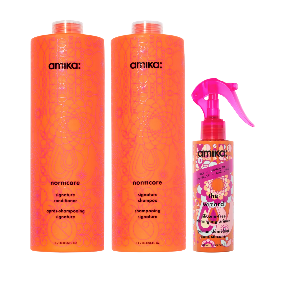 super-sized signature set | normcore nourishing shampoo + conditioner + the wizard silicone-free detangling primer